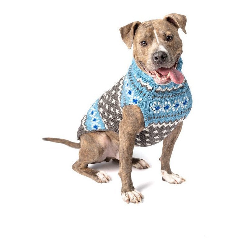 PVACH00249S - Fair Isle villaneulepusero - Kuviollinen vaaleansininen - XXS - Muotitassu