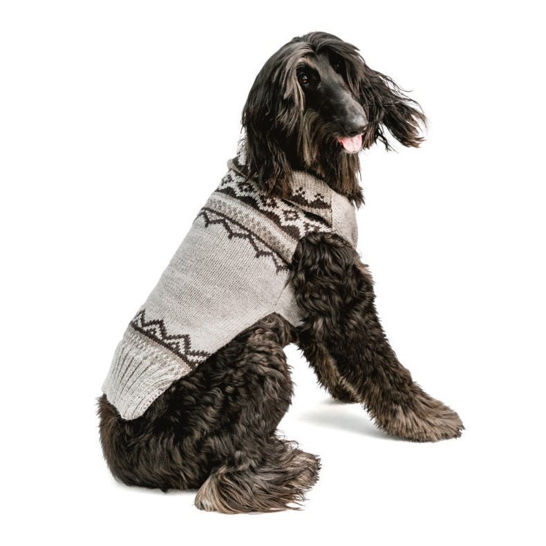 PRACH00377S - Smokey Wyatt alpakkaneulepusero - Kuviollinen harmaa - XXS - Muotitassu