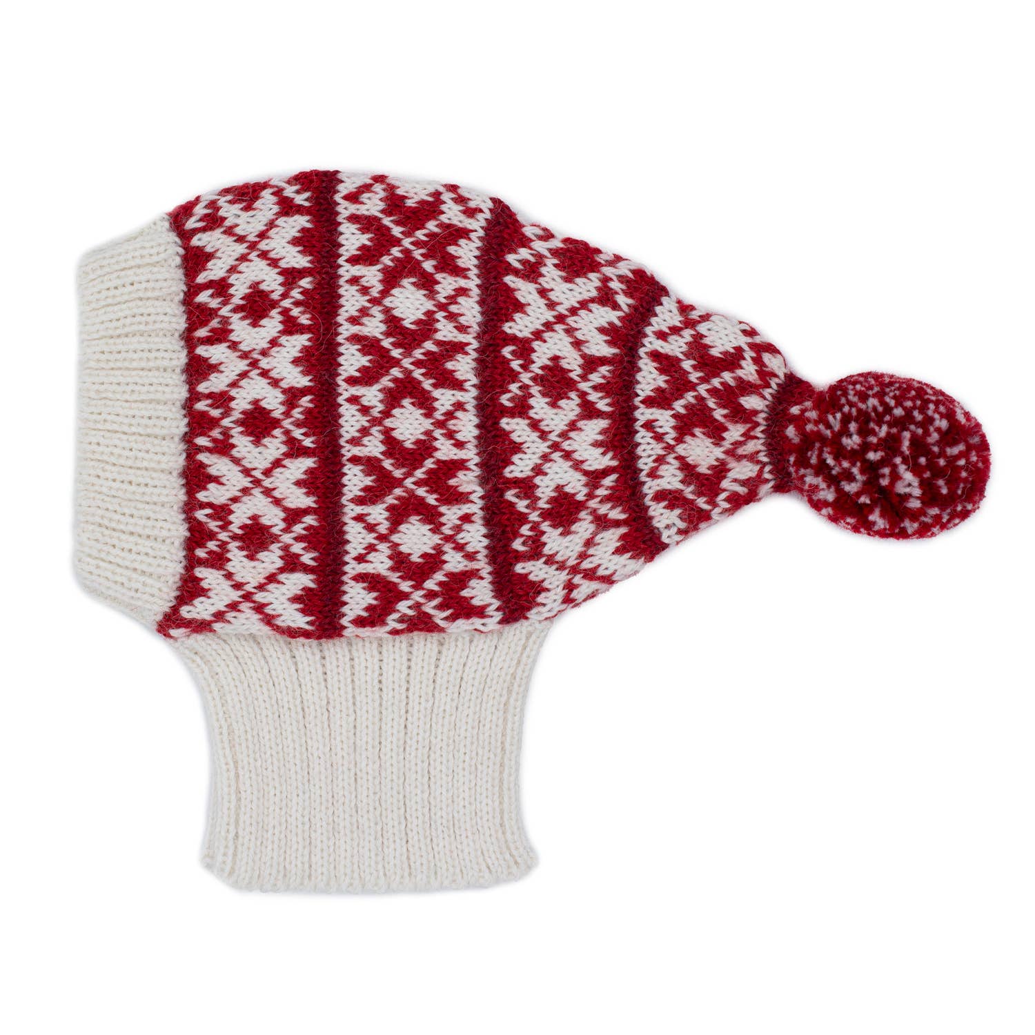 PCHAL05923S - Christmas Snowflake Red koiran alpakkapipo - S - Muotitassu