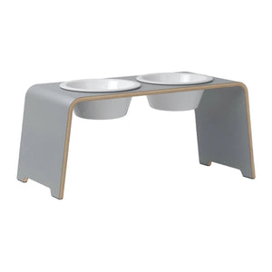 dogBar® Classic korotettu ruokakuppiteline - Harmaa – M-large / Posliini