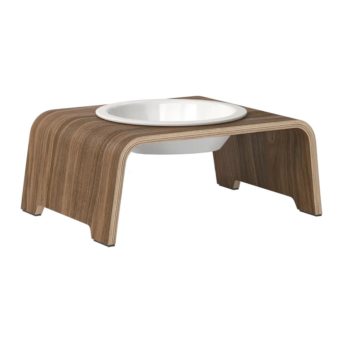 dogBar® Single korotettu ruokakuppi - Pähkinä – M-small / Posliini Comfort