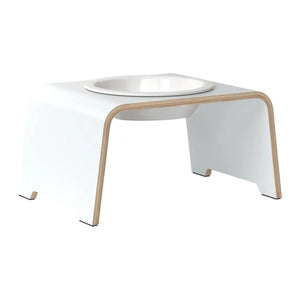 dogBar® Single korotettu ruokakuppi - Valkoinen – M / Posliini Comfort