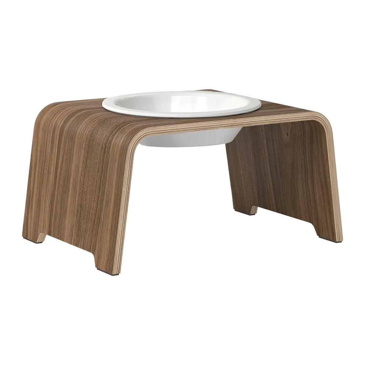 dogBar® Single korotettu ruokakuppi - Pähkinä – M / Posliini Comfort
