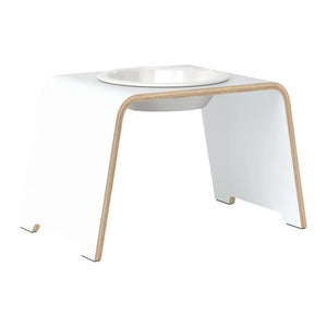 dogBar® Single korotettu ruokakuppi - Valkoinen – M-large / Posliini Comfort