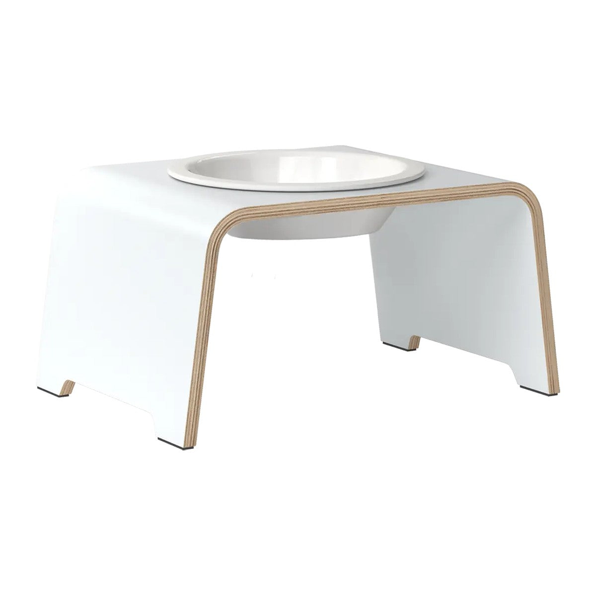 dogBar® Single korotettu ruokakuppi - Valkoinen – M / Posliini Comfort