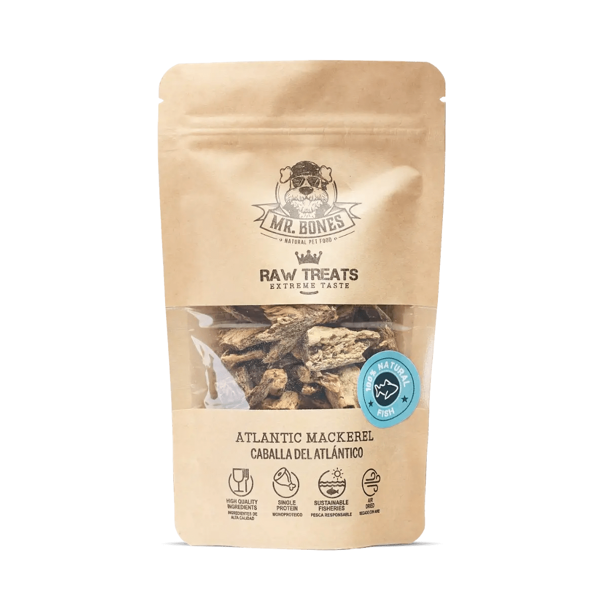 PRAMR05885S - 100% Atlantin makrilli herkku koiralle ja kissalle - Muotitassu