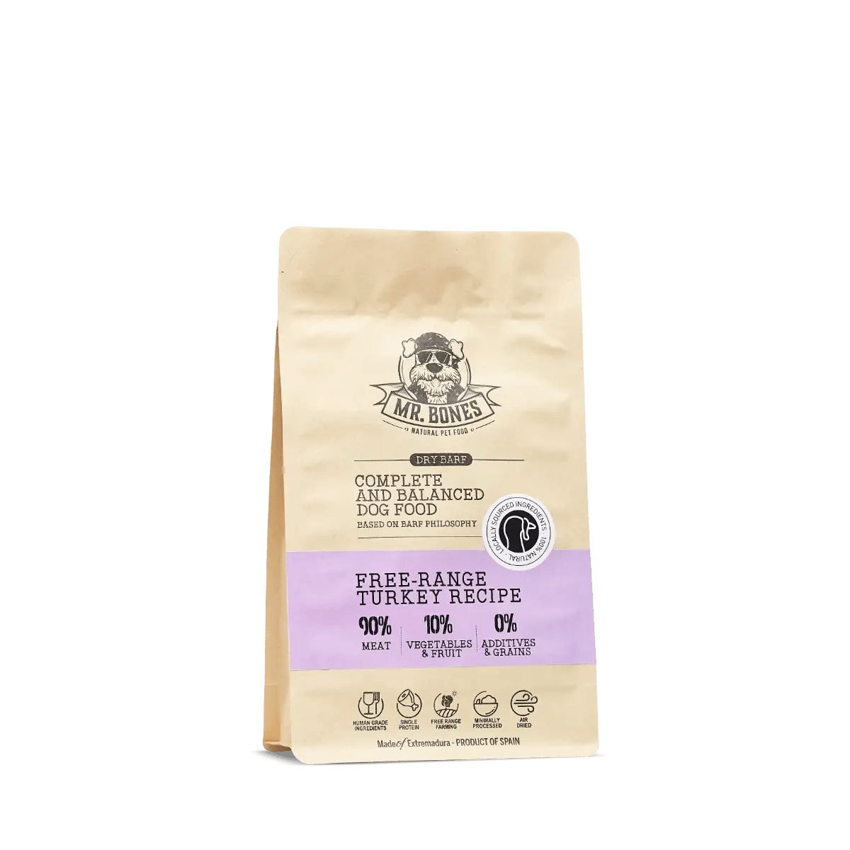 PDRMR05864S - Dry BARF kalkkuna – viljaton täysravinto koirille - 450 grams - Muotitassu