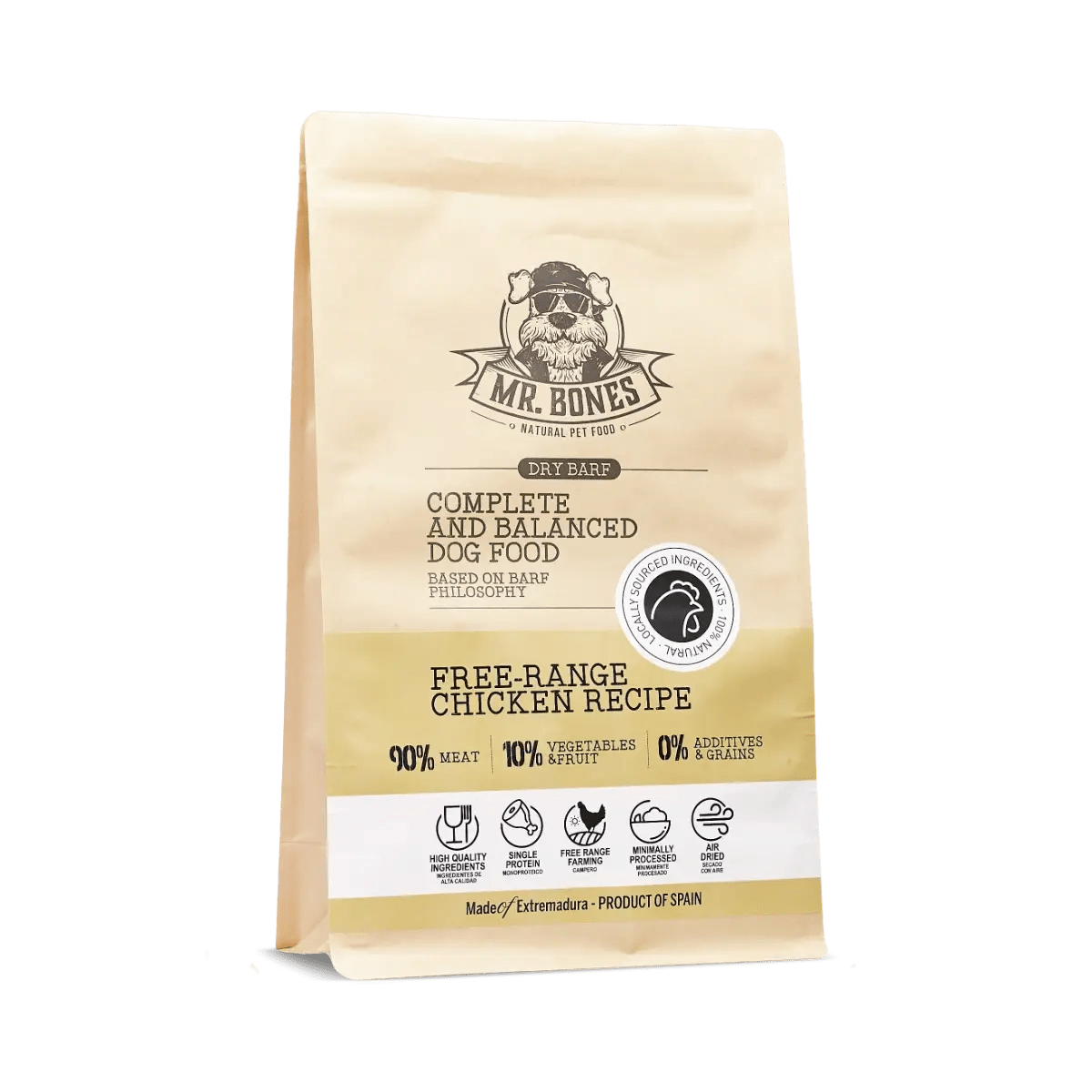 PDRMR05863S - Dry BARF kana – viljaton täysravinto koirille - 450 g - Muotitassu