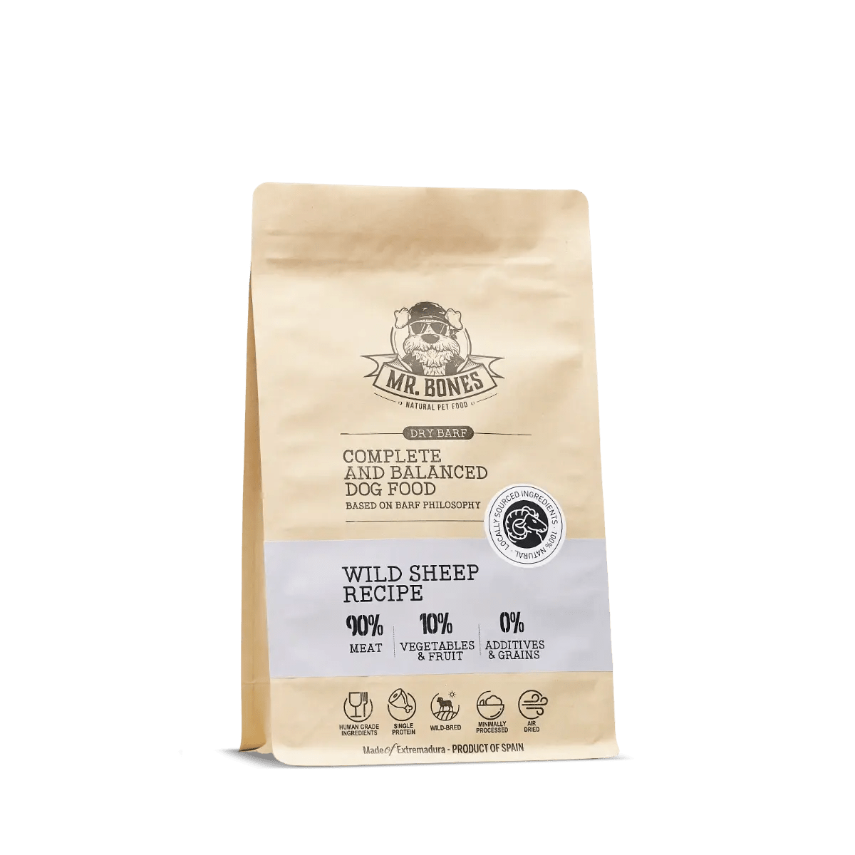 PDRMR05927S - Dry BARF mufloni – viljaton täysravinto koirille - 1 kg - Muotitassu