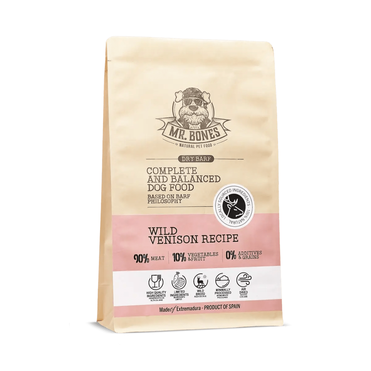 PDRMR05871S - Dry BARF villi peura – viljaton täysravinto koirille - 450 grams - Muotitassu