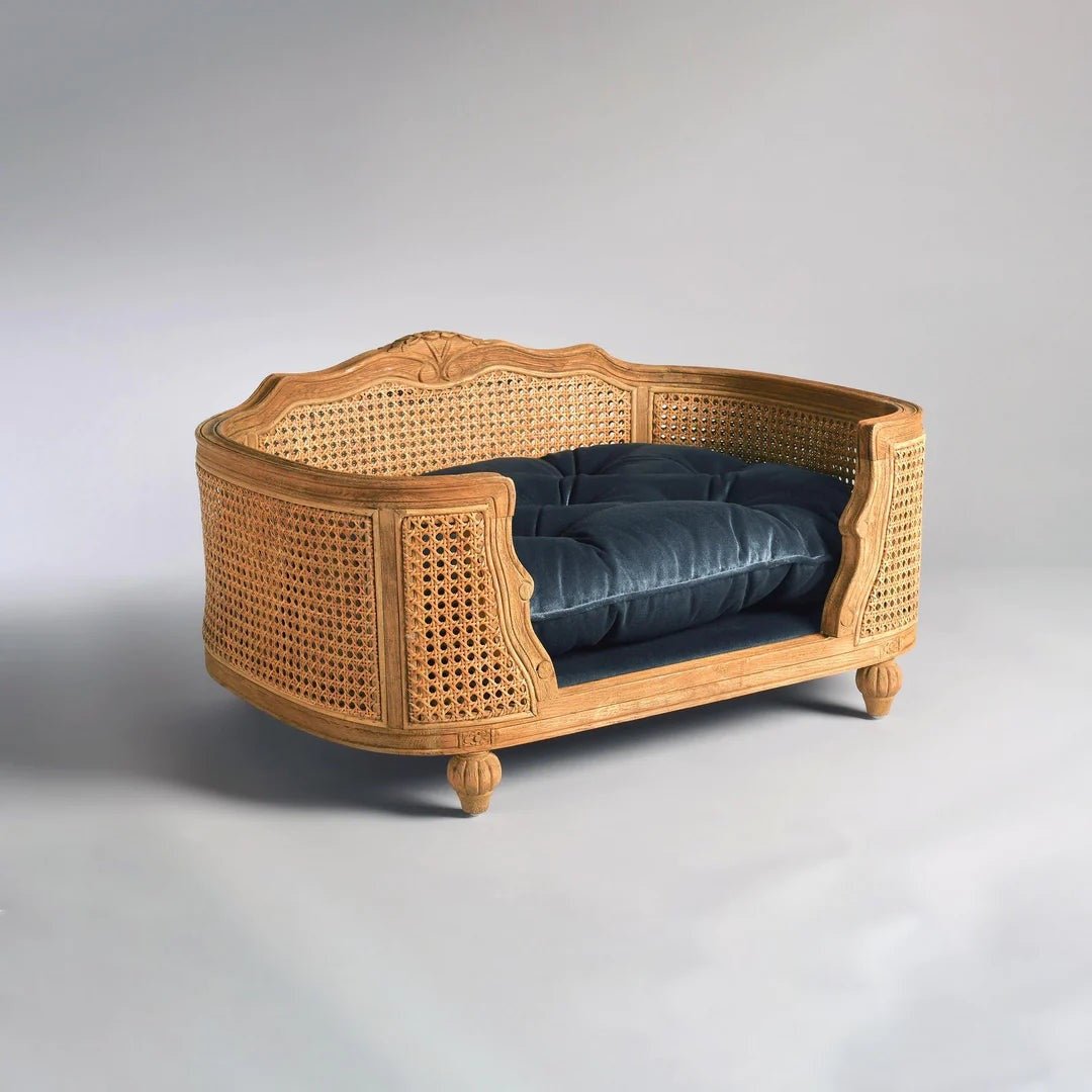 PARLO01386S - Arthur punottu design sänky - Syvänsininen - S (60 x 45 x 34cm) - Muotitassu