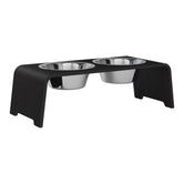 PDODO01118S - dogBar® Classic korotettu ruokakuppiteline - Tumma tammi - M - Muotitassu
