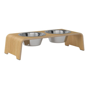 PDODO01106S - dogBar® Classic korotettu ruokakuppiteline - Vaalea tammi - M-small - Muotitassu