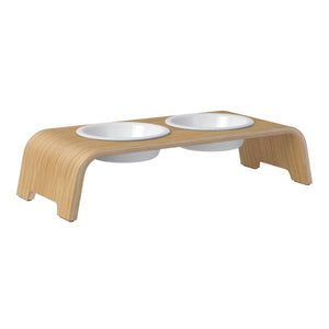 PDODO01105S - dogBar® Classic korotettu ruokakuppiteline - Vaalea tammi - S-large - Muotitassu