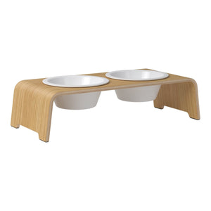 PDODO01107S - dogBar® Classic korotettu ruokakuppiteline - Vaalea tammi - M-small - Muotitassu