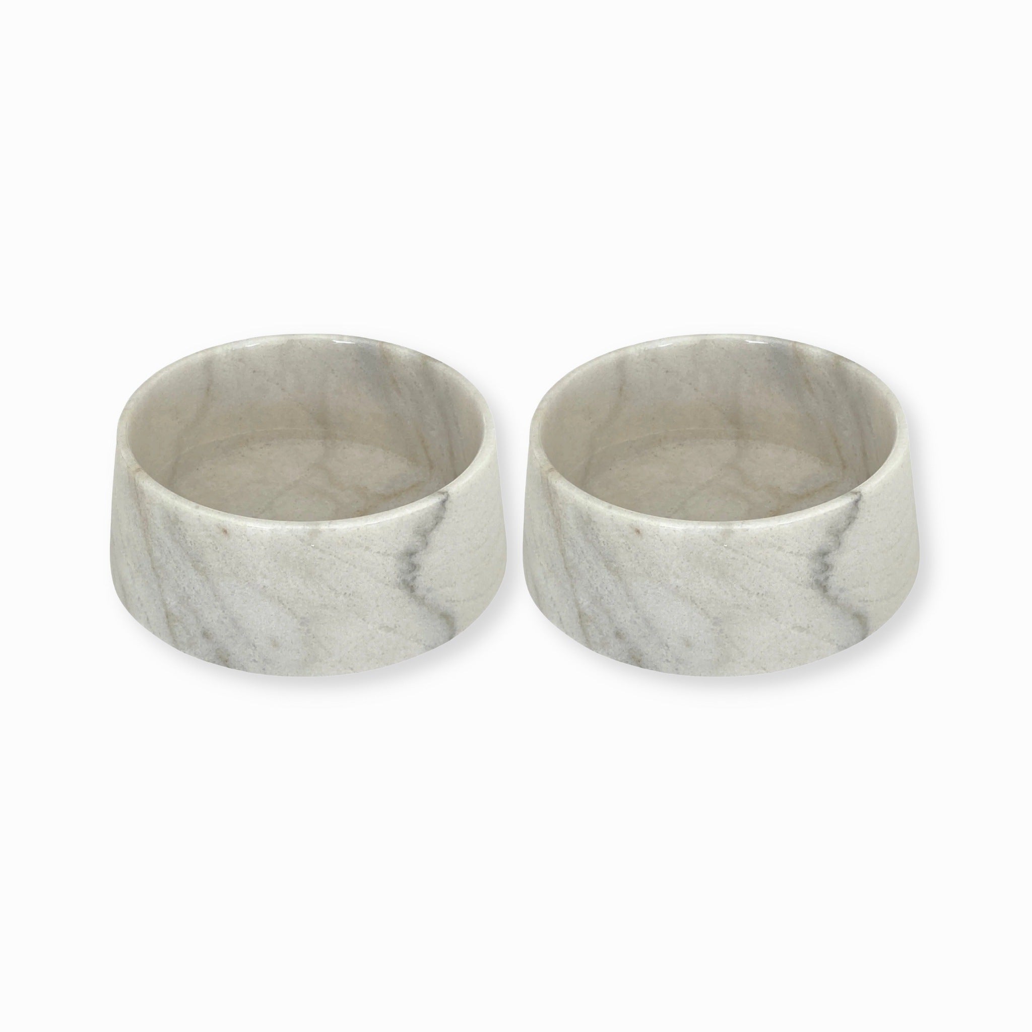 PMAST02154S - Marmorinen ruokakulho tuplapakkaus - Carrara white - 19 cm - Muotitassu